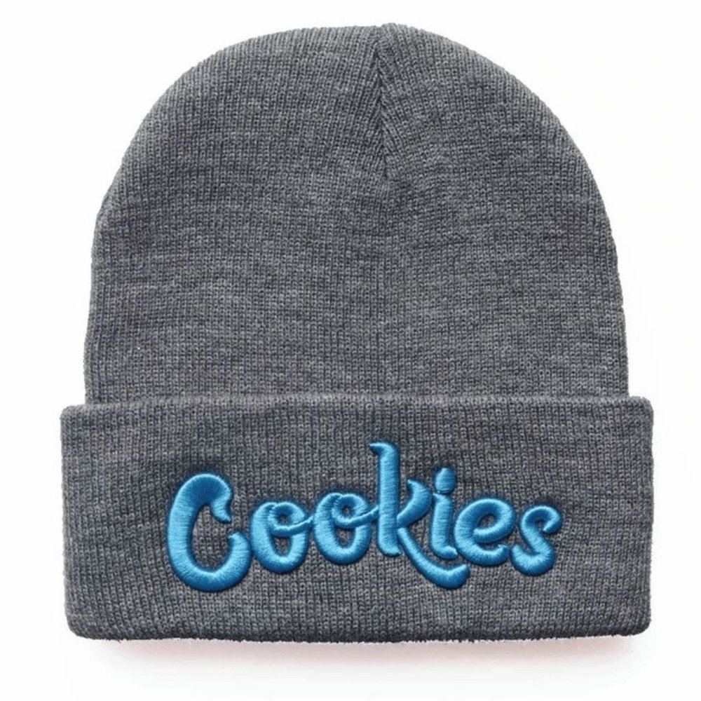 GIRLS COOKIES ORIGINAL MINT EMBROIDERED KNIT BEANIE (Gray w/Blue)
